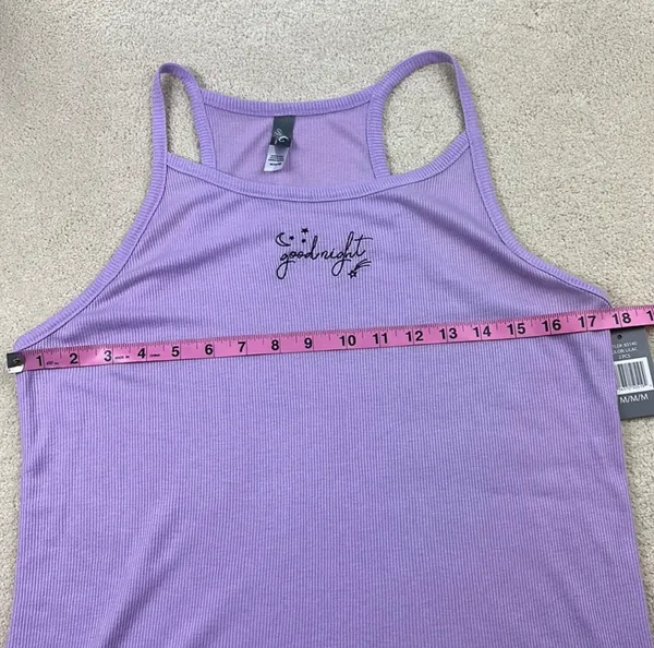 Nordstrom Rack Pj Couture: Purple “Goodnight” Ribbed Pajama Tank - Image 3