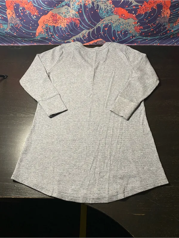 Soma Light Gray Heathered Henley Tunic - Image 4