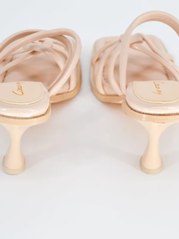 Sam Edelman Circus Savanna Sandals Size 6.5 Ivory Flared Heel Strappy Square Toe - Image 4