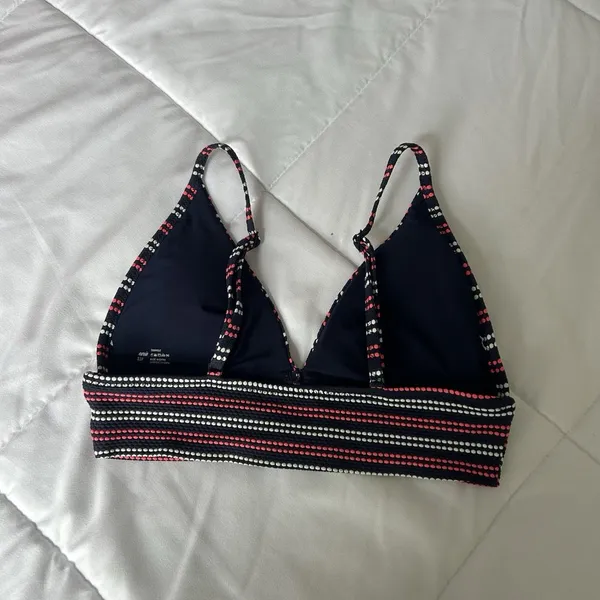 Aerie‎ Womens Size Small Bathing Suit Top Blue Pink Triangle Summer Beach - Image 3