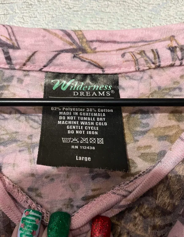 Wilderness Dreams Pink Camo Shirt LG - Image 4