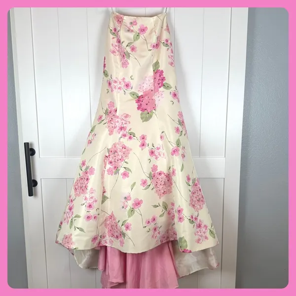 Sherri Hill Pink Lace Sequin Top‎ Open Back Bow Tie Crop Party Evening Cocktail - Image 6