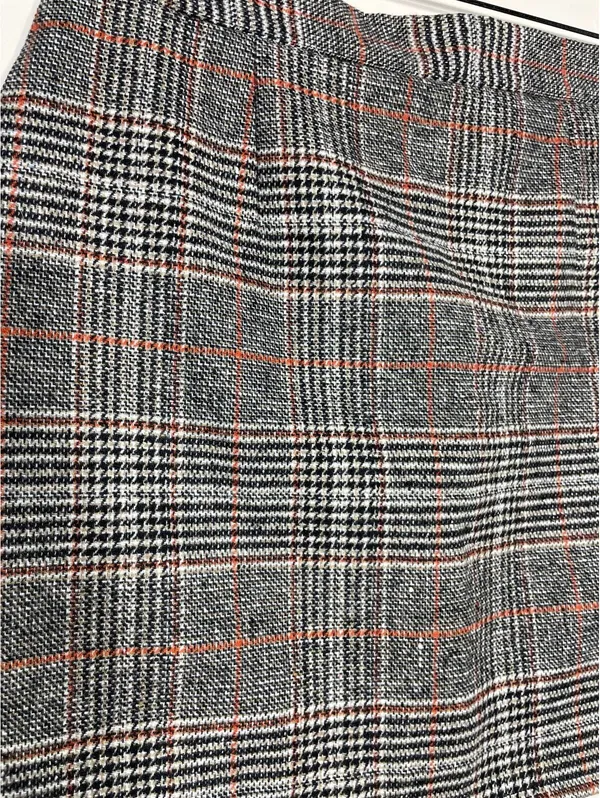 Grey Plaid Tweed Mini Skirt Preppy Grunge Coquette Skirt M - Image 4