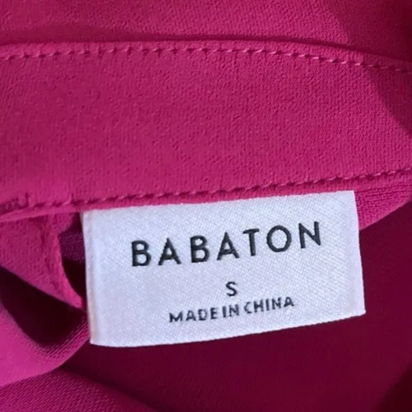 Aritzia Babaton Women's Hot Pink Long Sleeve Cowl Neck Shirt Blouse Top Size S - Image 3
