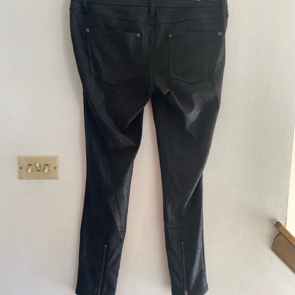 Express Faux Leather Coated Skinny Ankle Zip Pants Black Size Medium - Image 16