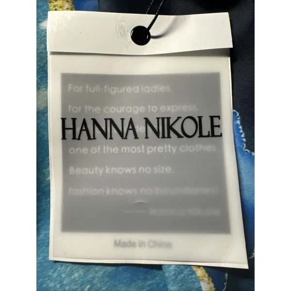 Hanna‎ Nikole Blue Agate Print Swim Dress Tummy Control 18W - Image 3