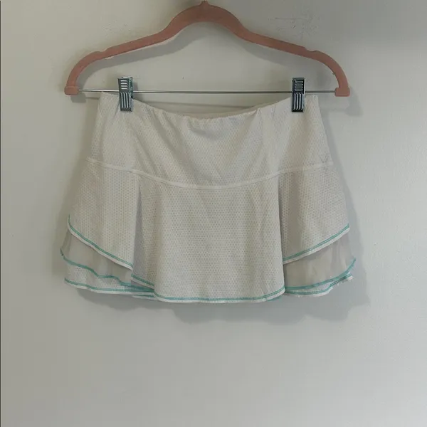 Lucky in Love Pique Flip Pickleball Tennis Skort White - Image 3