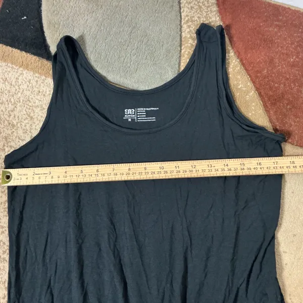 Albion Fit Bamboo Tank Romper Womens Medium Black Sleeveless Drawstring Casual - Image 2