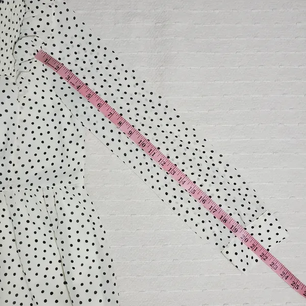 Madewell Smocked Ruffle-Shoulder Midi Dress in Inkbrush Dots‎ Size M - Image 8