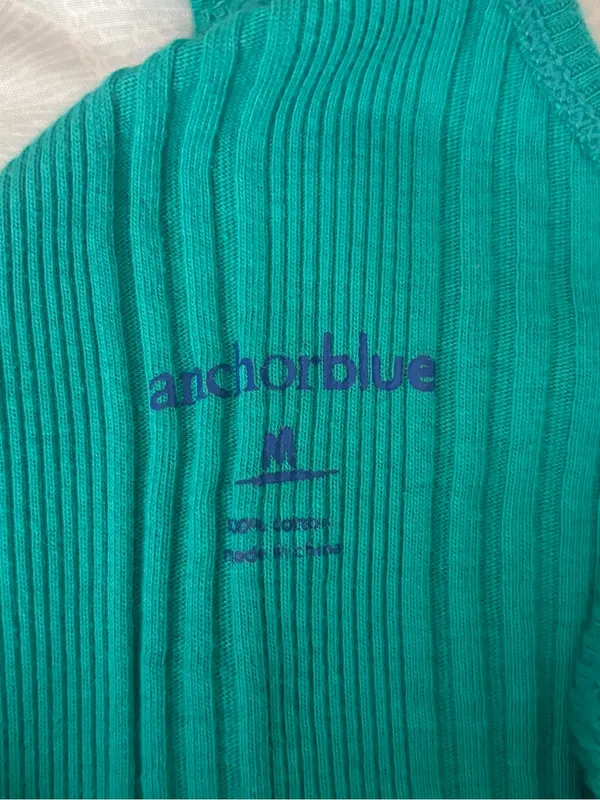 Anchor Blue Teal Ribbed y2k Tank - Image 5