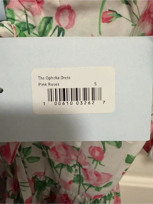 HILL HOUSE The Ophelia Nap Midi Pink Roses Dress Size Small - Image 7