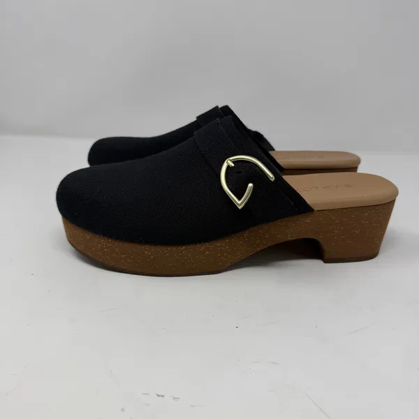 Rothy's The Platform Clog Black Knit Gold Buckle Women Size 11.5 - Image 3