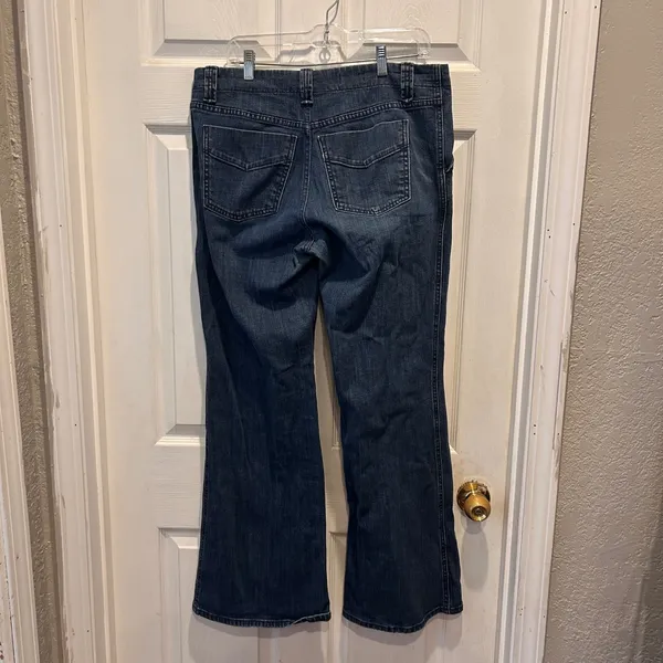 Gap 1969 Boyfriend Flare Robertson Trouser Jeans Dark Wash Blue Womens Sz 32/14‎ - Image 5