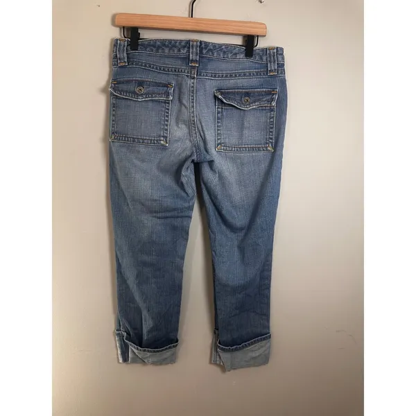 Banana Republic Womens Vintage 2005 Y2K Low‎ Rise Cropped Jeans Blue Size 6 - Image 4