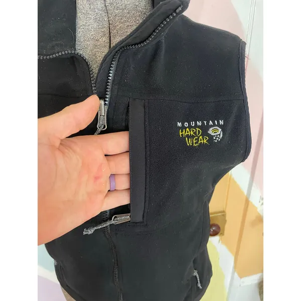 Mountain Hardwear Womens Black Fleece Vest Full Zip Hiking Outdoor Size 8 - Image 7