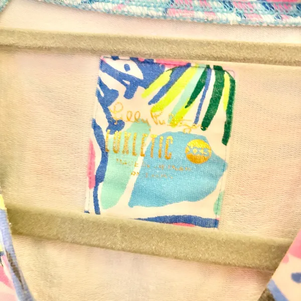 Lilly Pulitzer floral Blythe Pullover Luxletic blue pink size‎ XXS - Image 4