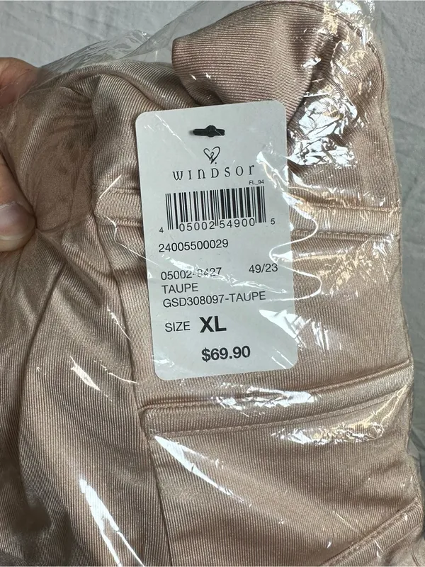 Windsor Taupe Satin Maxi Dress XL Cowl Neck Strappy Back Formal Gown NWT - Image 7