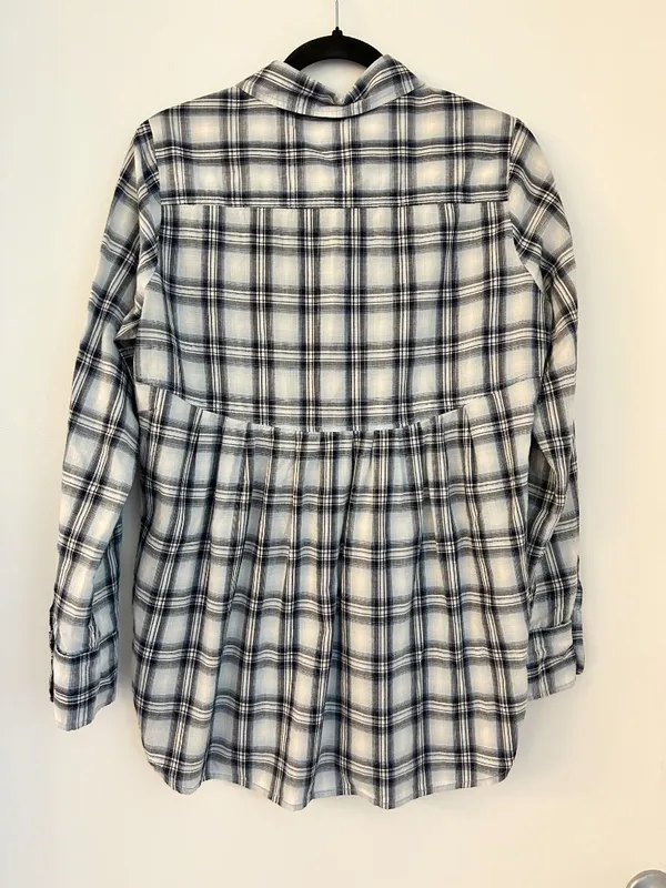 Free People Plaid Western Floral Accent Button Up Tunic Top Boho Preppy Size 12 - Image 7