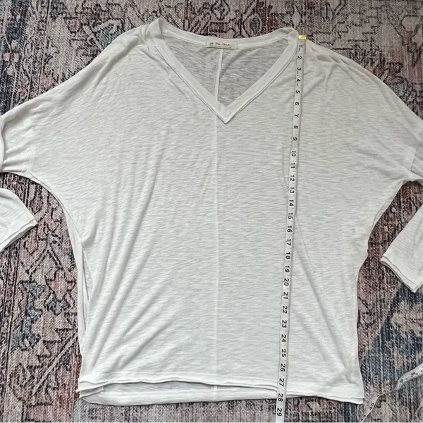 Free People We The Free On My Mind V Neck Dolman Sleeve Relaxed Shirt White Sm - Image 10