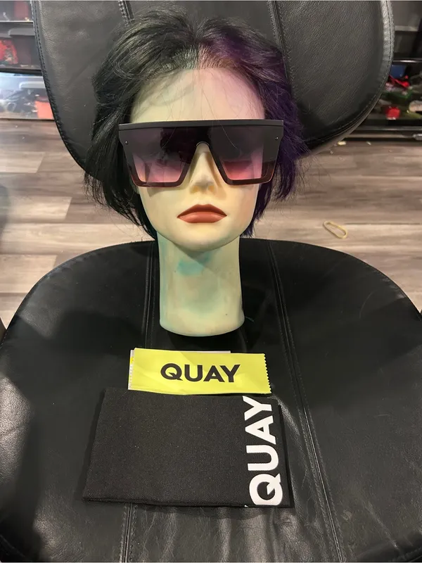 Quay Hindsight Oversized Square Shield Sunglasses - Purple Gradient New - Image 7