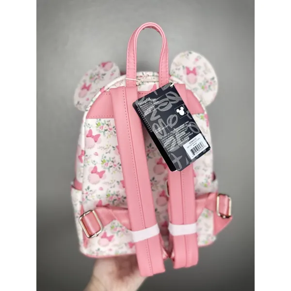 Loungefly Disney Mini Backpack Bag Womens Minnie Mouse All Over Print Bow Ears - Image 5