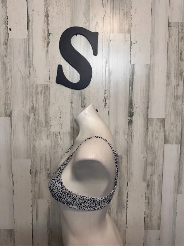SheIn Leopard Print O-Ring Bikini Top Womens Small White Black Swim Top - Image 2