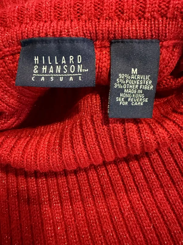 Red Turtleneck Sweater Size M - Image 8