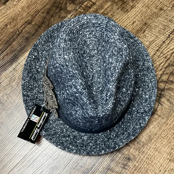SOMETHING SPECIAL Fedora Gray Fall Boho Embellished Band Bucket Hat - Image 2