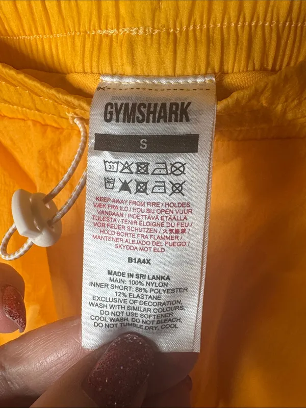 Gymshark Pulse 2-in-1 Lined Running Shorts Orange White Size Small - Image 3