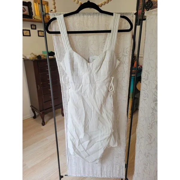 Sexy lace up sz 2 Nicholas white Christina side tie asymmetrical mini dress - Image 6
