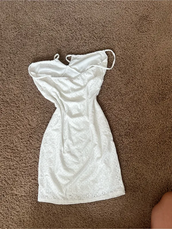 White Mini Dress Size M - Image 2