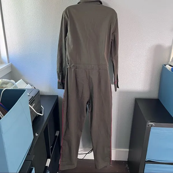 Boden Olive Denim Jumpsuit Green Size 8 - Image 8