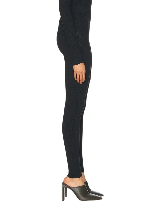 Fear of God ESSENTIALS Waffle Leggingsin Black Large New Womens Knit Pants - Image 4