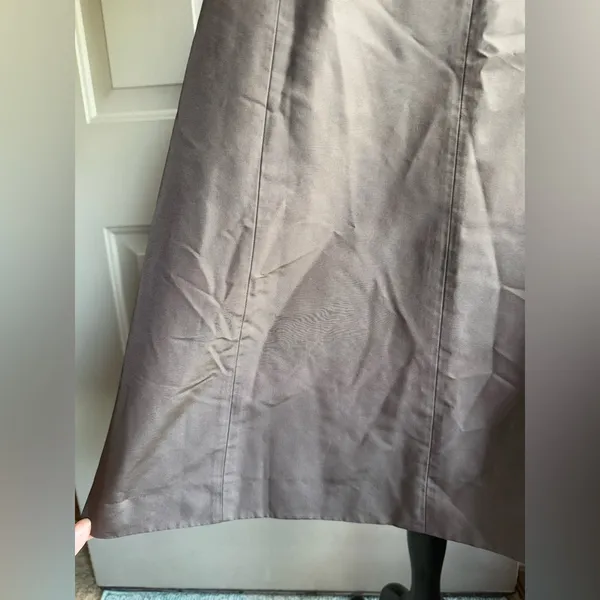 Vintage Y2K J. Crew brown silk holiday sleeveless dress, size 12 - Image 3