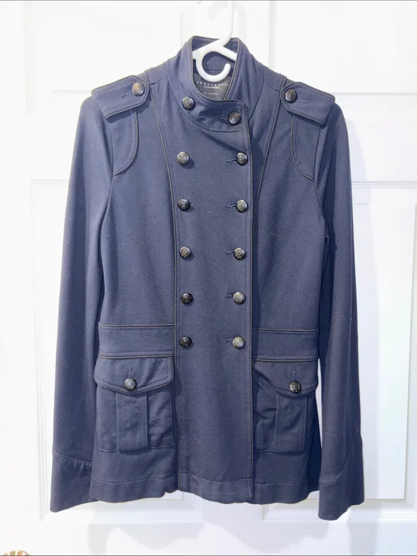 Sanctuary Navy Double-Breasted Military Utility Jacket - Image 2