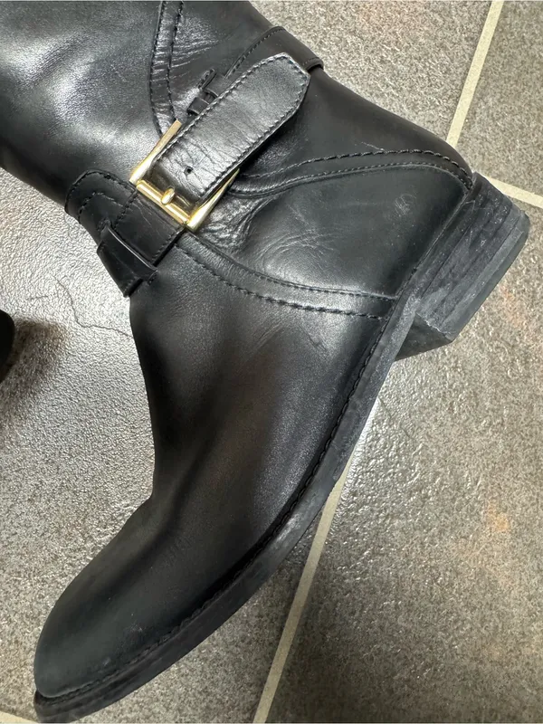 Tory Burch Adeline Riding Boots Knee High Equestrian Leather Black 7.5 Classic - Image 7