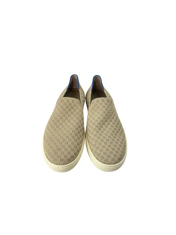 -Rothy's Womens The Original Slip On Sneaker Beige Knit Honeycomb Shoes Size 7 - Image 2