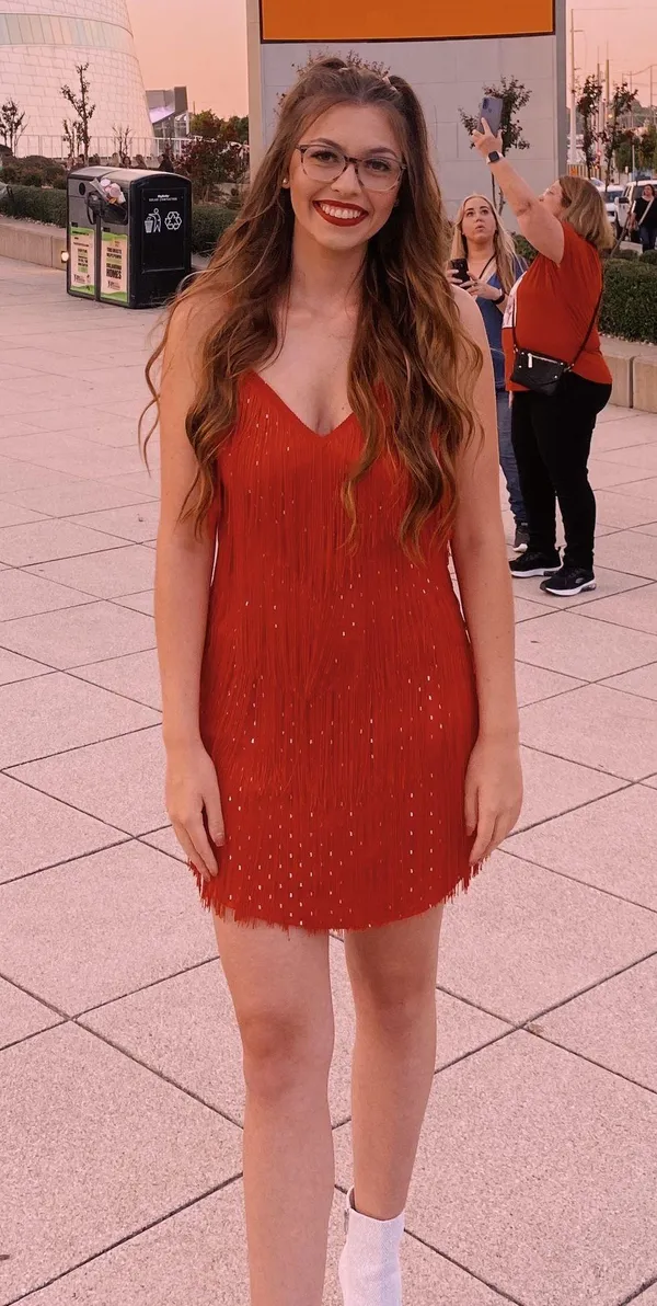 SheIn Red Fringe Dress - Image 2