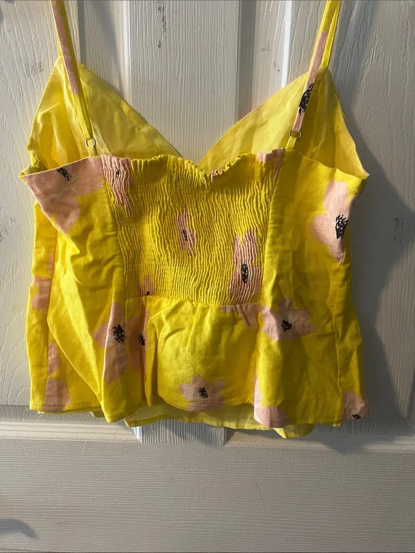 Zara Yellow Floral Spaghetti Strap Cami - Image 5