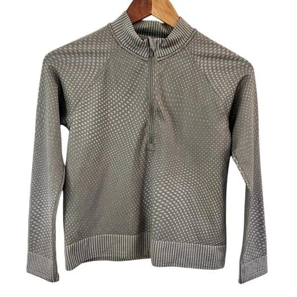 Lululemon Rest Less Cropped Half-Zip Grid Warp Rover Raw Linen Size 10 (Est) - Image 2
