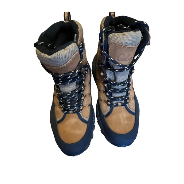Cabela's women 6 black brown leather hiking snow winter boots rubber waterproof - Image 4