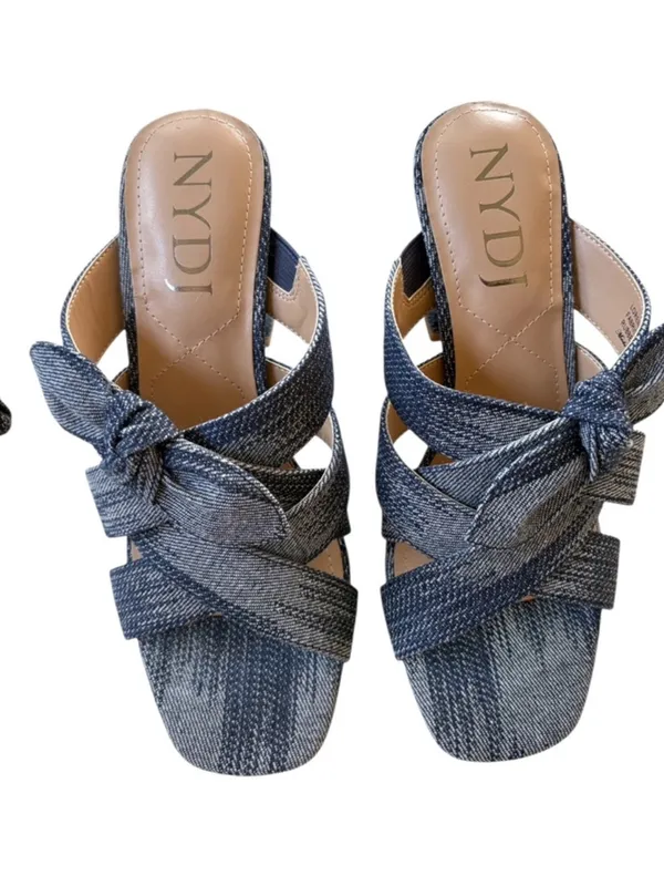 NWOT NYDJ Loreri Denim Heeled Sandals Size 5.5 - Image 2