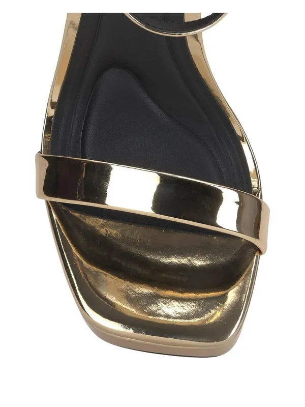 NWT Jessica Simpson Two-Piece Platform Stiletto Dress Sandals Gold Yellow 5M - Image 2