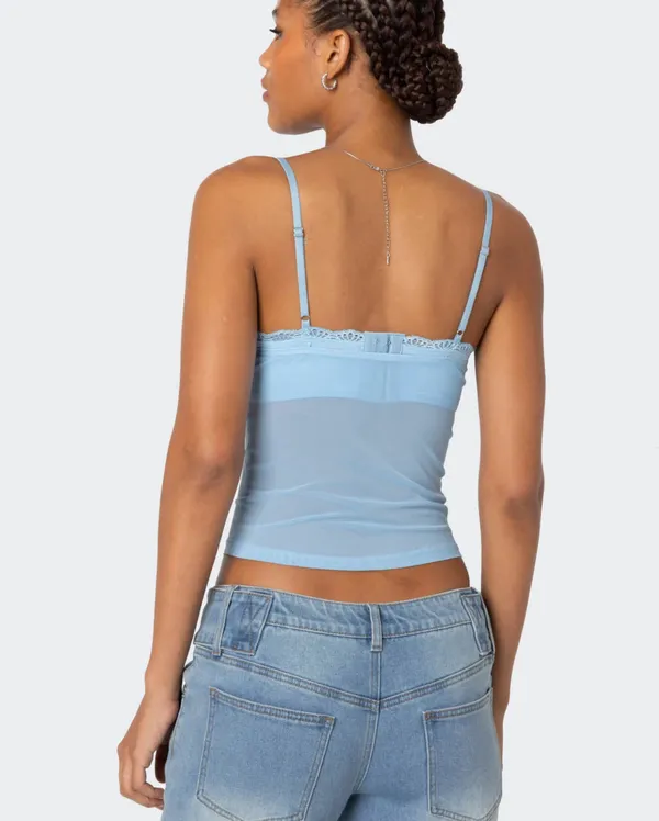 Edikted Elina Sheer Mesh Bra Top - Image 2