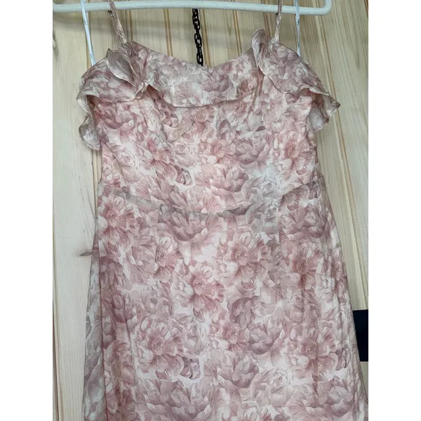 NWT Lulus Cherished Sweetheart Dusty Pink Floral Bustier Midi Dress Resort Sz M - Image 8