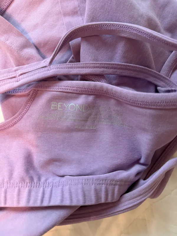 Lavender Beyond Yoga crop Slim Racerback Tank Top Crisp Sports Bra - Image 5