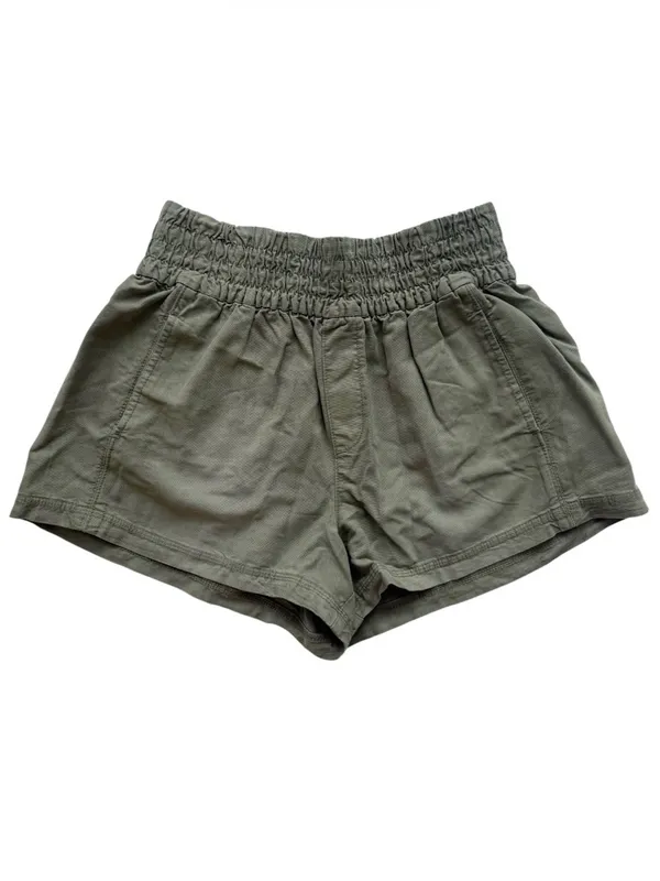 Aerie Babewatch High Waisted Pull-On Shorts size M Olive Green - Image 3