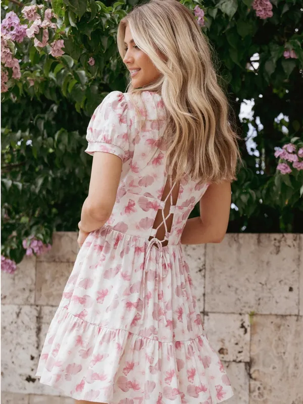 Petal & Pup Clementine Mini Dress - Cream Floral size XL - Image 4