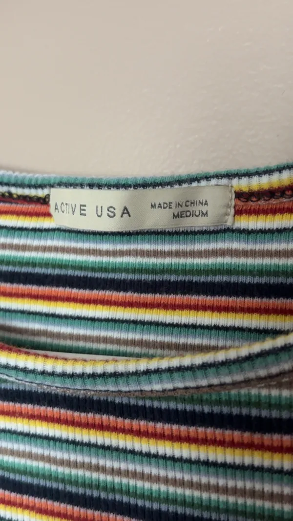 Just USA Striped Ribbed Crop Top - Image 4
