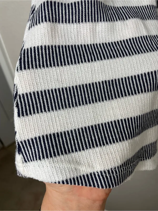 Blu Pepper Navy & White Striped Ruffle Sleeve Tee Size L - Image 6